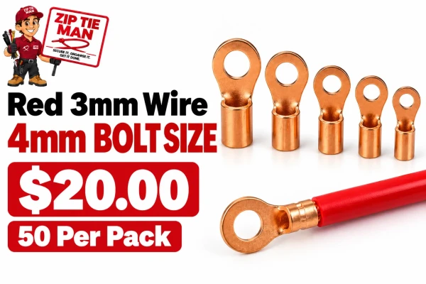 Red 3mm Wire  4mm Bolt Size